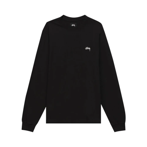 Stussy Stock Logo Long-Sleeve Tee 'Black'