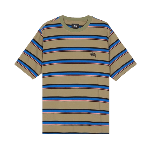 Stussy Harbour Stripe Crew 'Olive'