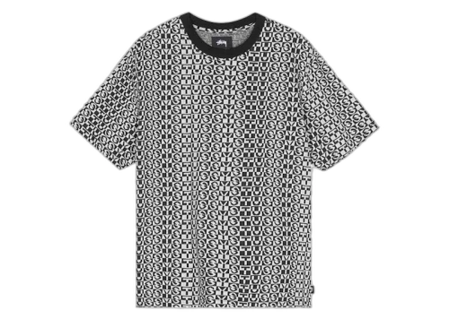 Stussy Check Crew Tee Black