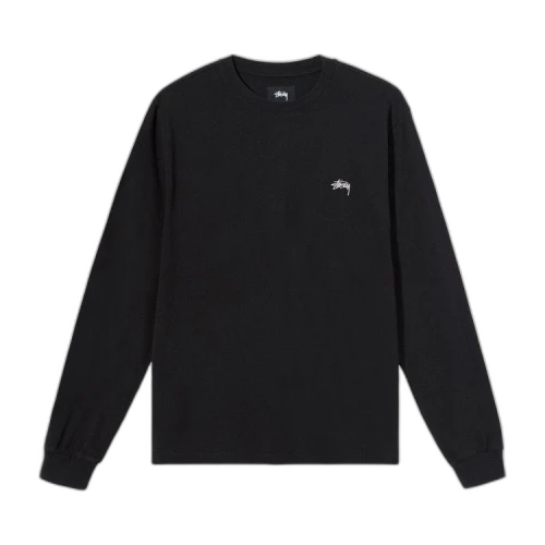 Stussy Stock Logo Long-Sleeve Crew 'Black'