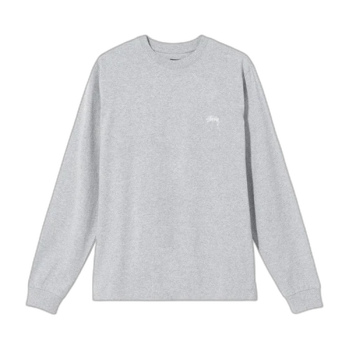 Stussy Stock Logo Long-Sleeve Crew 'Grey Heather'