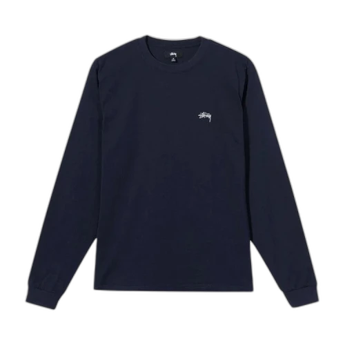Stussy Stock Logo Long-Sleeve Crew 'Navy'