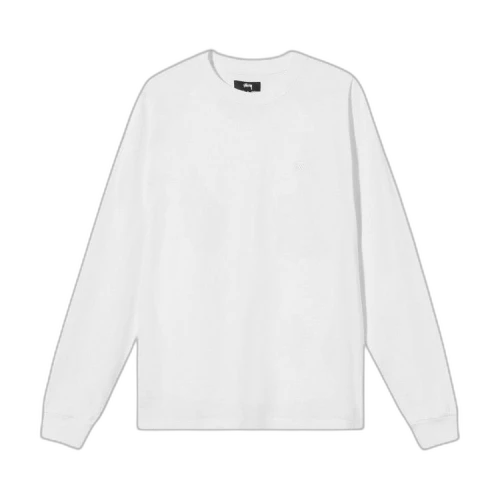 Stussy Stock Logo L/S Crew White