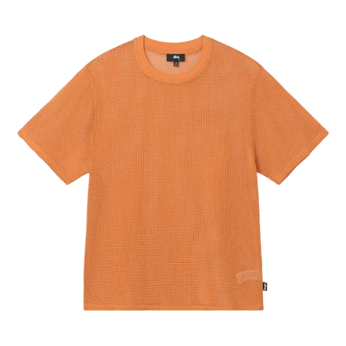 Stussy Cotton Mesh Crew T-shirt Orange