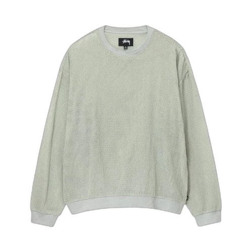 Stussy Cotton Mesh Long-Sleeve Crew Top Bone