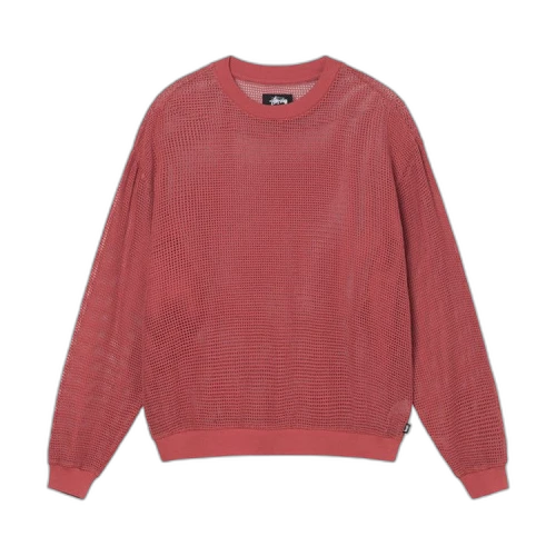 Stussy Cotton Mesh Long-Sleeve Crew Top Brick