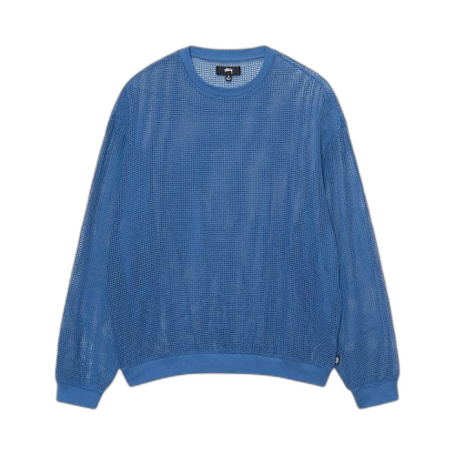 Stussy Cotton Mesh Long-Sleeve Crew Top Ocean Blue