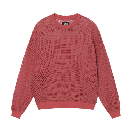 Stussy Mesh Long-Sleeve Crew 'Red'