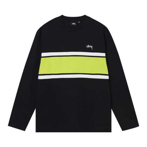 Stussy Color Block Long-Sleeve Crew 'Black'