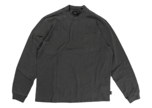 Stussy Pigment Dyed Mock Neck Washed Black