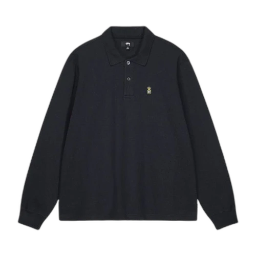 Stussy Long-Sleeve Rib Polo 'Black'