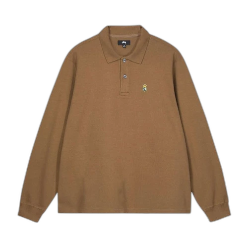Stussy Long-Sleeve Rib Polo 'Light Brown'