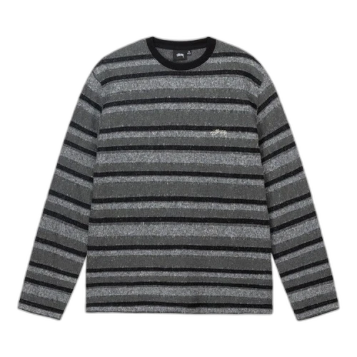 Stussy Baja Stripe Long-Sleeve Crew Tee Black