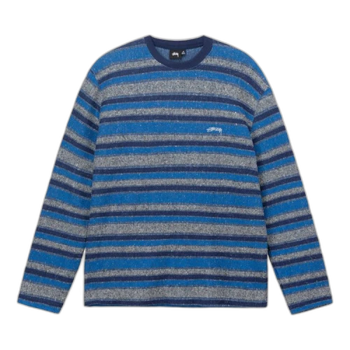 Stussy Baja Stripe Long-Sleeve Crew Tee Blue
