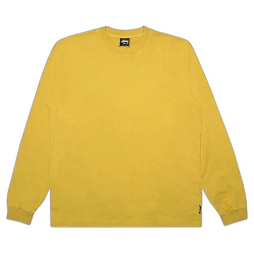 Stussy Pigment Dyed Long Sleeve Crew Mustard