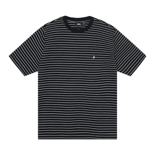 Stussy Pin Striped Short-Sleeve Crew 'Black'