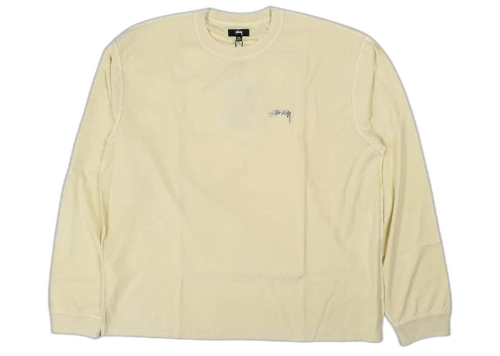 Stussy Lazy Long Sleeve T-shirt Pale Yellow