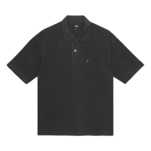Stussy Pigment Dyed Pique Polo 'Black'