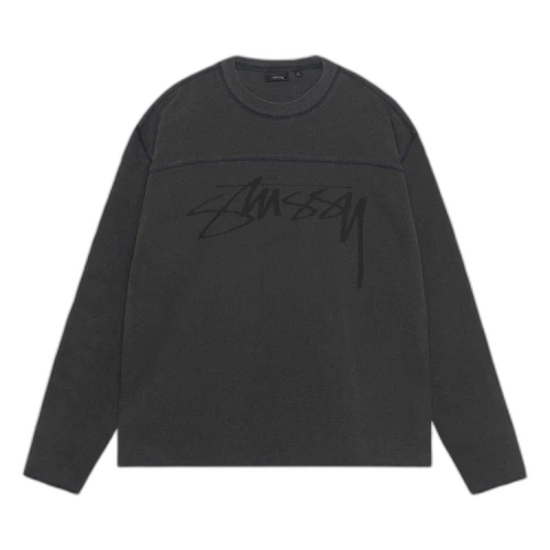 Stussy Pigment Dyed Football Crew 'Washed Black'