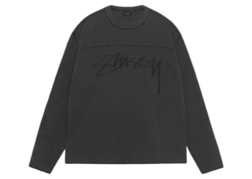 Stussy Cotton Football Pigment Dyed Crew Washed Black