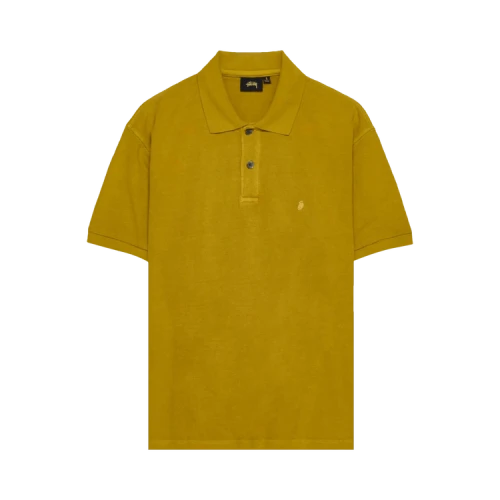 Stussy Pigment Dyed Pique Polo 'Mustard'