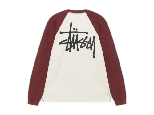 Stussy Thermal 2 Tone Raglan Shirt White