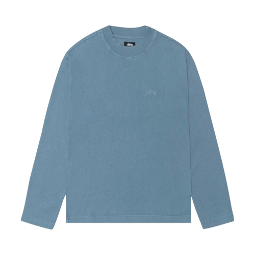 Stussy Dyed Long-Sleeve Mock Neck Tee 'Blue'
