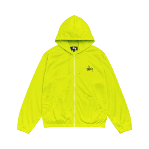 Stussy Athletic Mesh Zip Hoodie 'Safety Green'