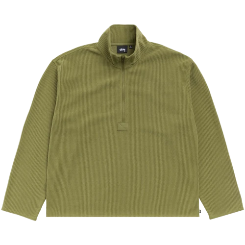 Stussy Half Zip Thermal Mock Neck 'Olive'