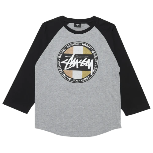 Stussy Metallic Dot Raglan 'Grey Heather/Black'