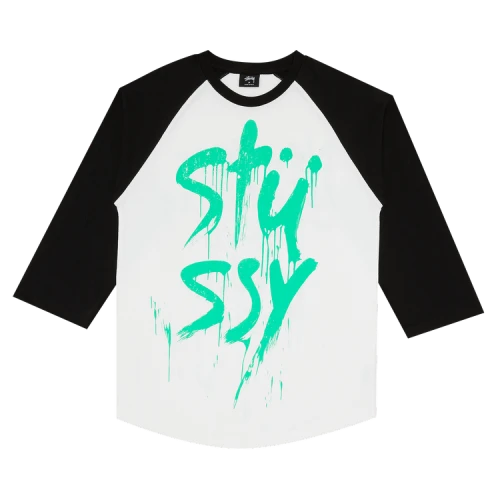 Stussy World Tour Brushed Raglan 'White/Black'