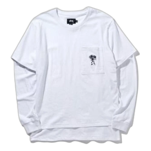 Stussy ODYED Double Tee Long Sleeves White