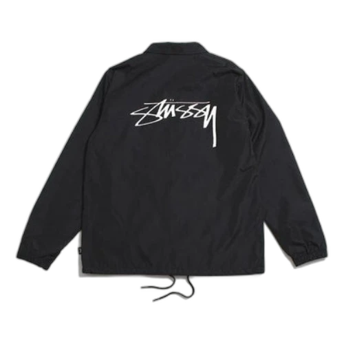 Stussy Unisex Printing Coach Jacket Black