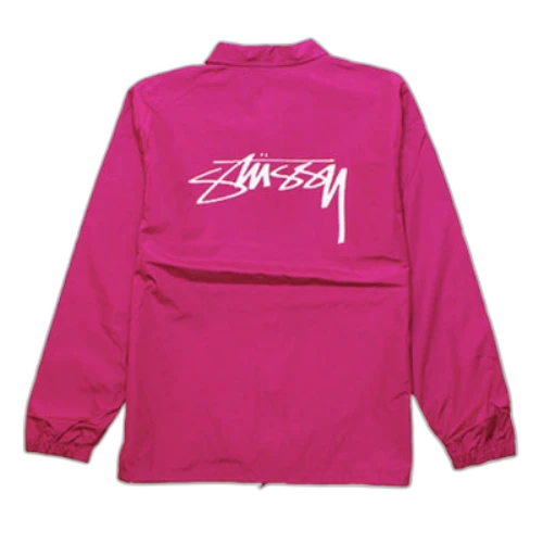 Stussy Back logo Printing Coach Jacket Unisex Rose Red
