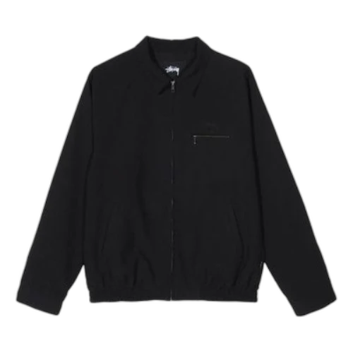Stussy Bryan Jacket Solid Color Zipper Unisex Black