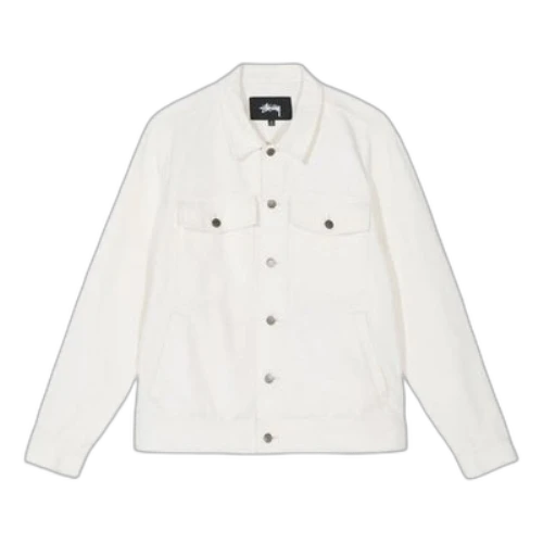 Stussy Ranch Jacket lapel Solid Color Unisex White