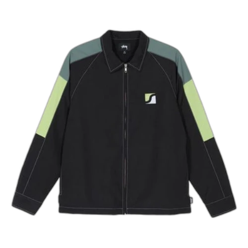 Stussy Panel Zip Jacket Splicing Zipper Unisex Black
