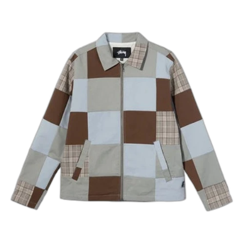 Stussy Patchwork zip Jacket Zipper Plaid