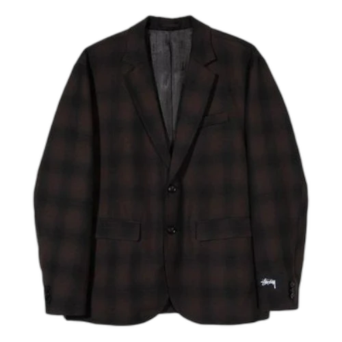 Stussy Shadow Plaid Sport Coat 'Black'