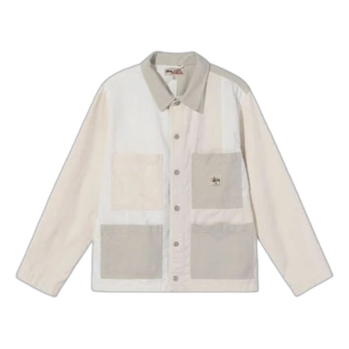 Stussy Panel hore Jacket Loose Splicing Sports Unisex White