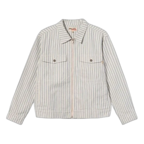 Stussy Loose Stripe Long Sleeves Jacket Unisex Creamy White