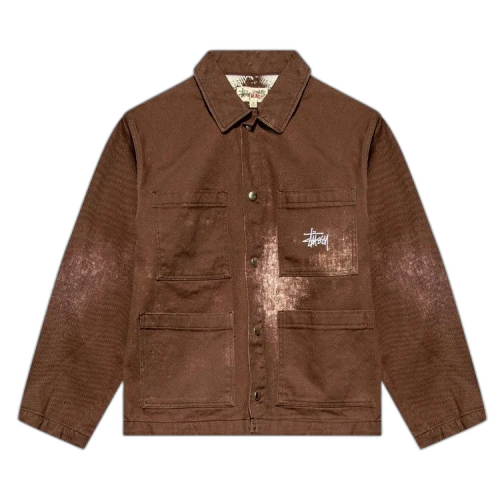 Stussy Spotted Bleach Chore Jacket 'Brown'