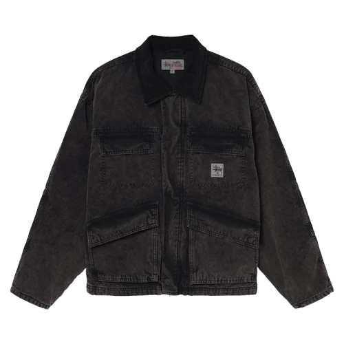 Stussy Washed Canvas Shop Jacket 'Black'
