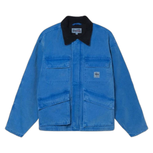 Stussy Washed Canvas Shop Jacket Blue