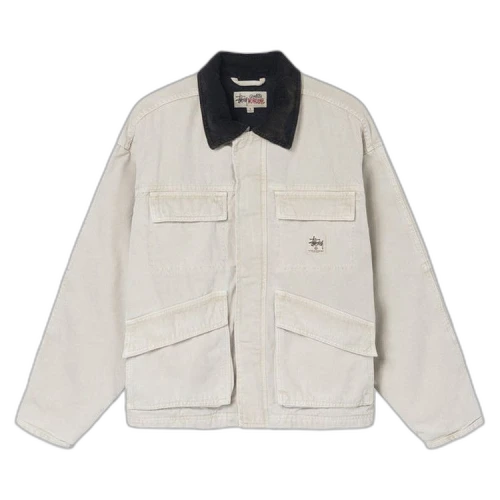 Stussy Washed Canvas Shop Jacket Bone
