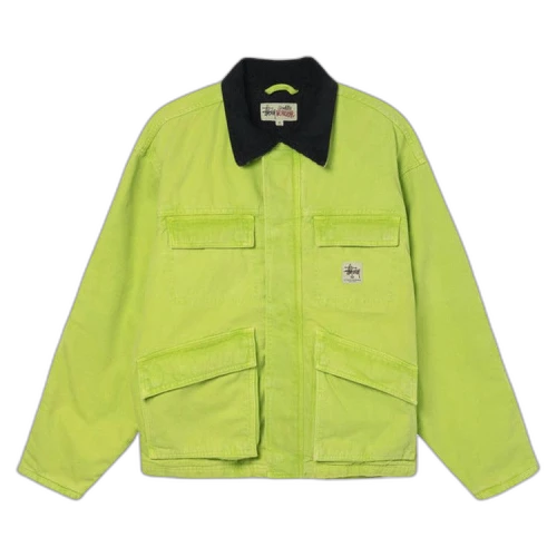 Stussy Washed Canvas Shop Jacket Lime