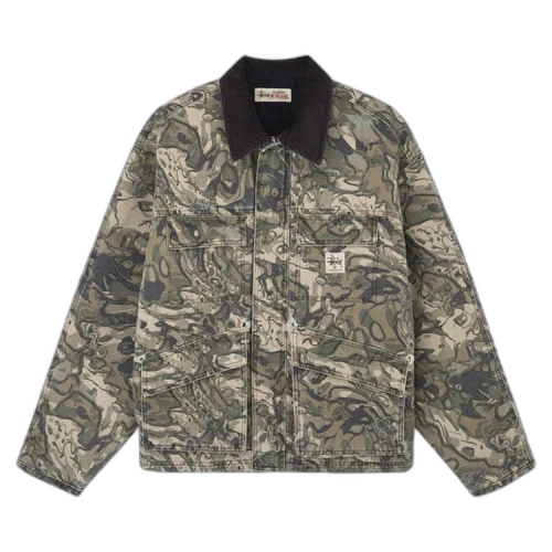Stussy Washed Canvas Shop Jacket 'Veil Camo'