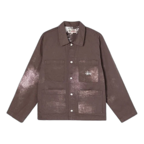 Stussy Spot Bleach Jacket Unisex Brown