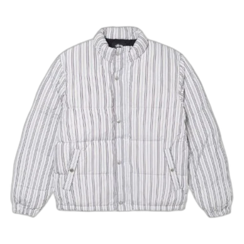Stussy Stripe Down Puffer Jacket 'Bone'
