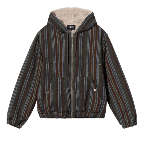 Stussy Wool Stripe Work Jacket 'Olive'